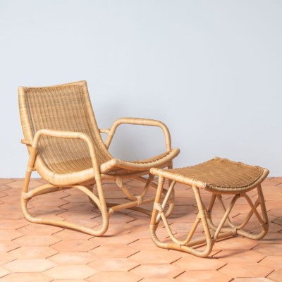 Bodega Lounge Chair & Ottoman - Natural