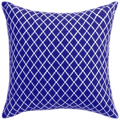 Florence Broadhurst Antique Lattice Cobalt Cushion 22x22 (Outdoor)
