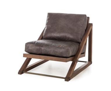 Teddy Chair - Destroyed Black Leather
