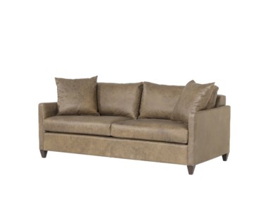 Ian Sofa - Wooden Tapered Leg - Fonzo Bistre Leather
