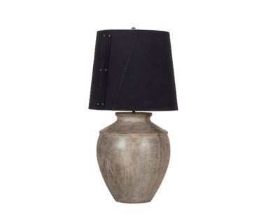 Evian Floor Lamp - Xl Blue Canvas Shade