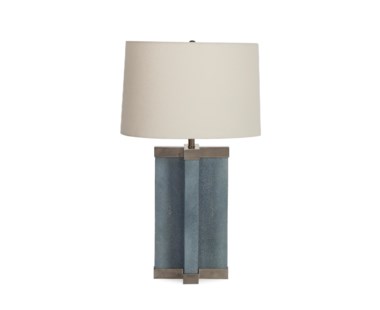Shagreen Lamp - Baby Blue / White Shade