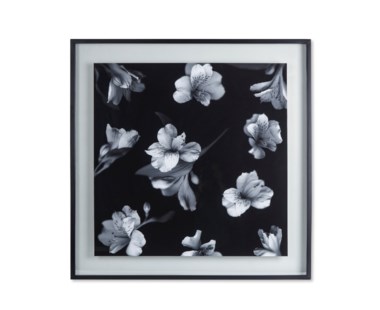 Black & White Flowers - Glass Float