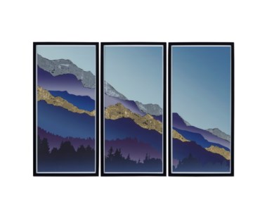 Gold & Silver Leaf Mountain Triptych