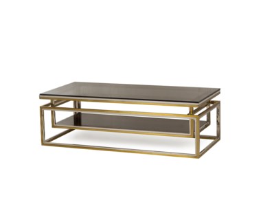 Drop Shelf Coffee Table - Smoked Glass