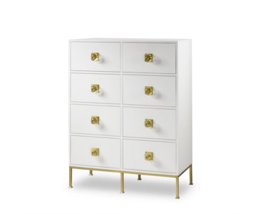 Formal Dresser – 8 Drawer / White Lacquer