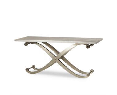 Elizabeth Console Table - Shagreen Top, S/S Legs