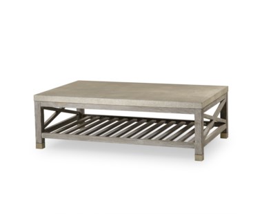 Percival Coffee Table - Shagreen Top / Champagne Shagreen & Grey Washed