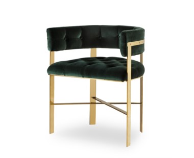 Art Dining Chair - Mirrored Brass / Tufted - Grade 1
