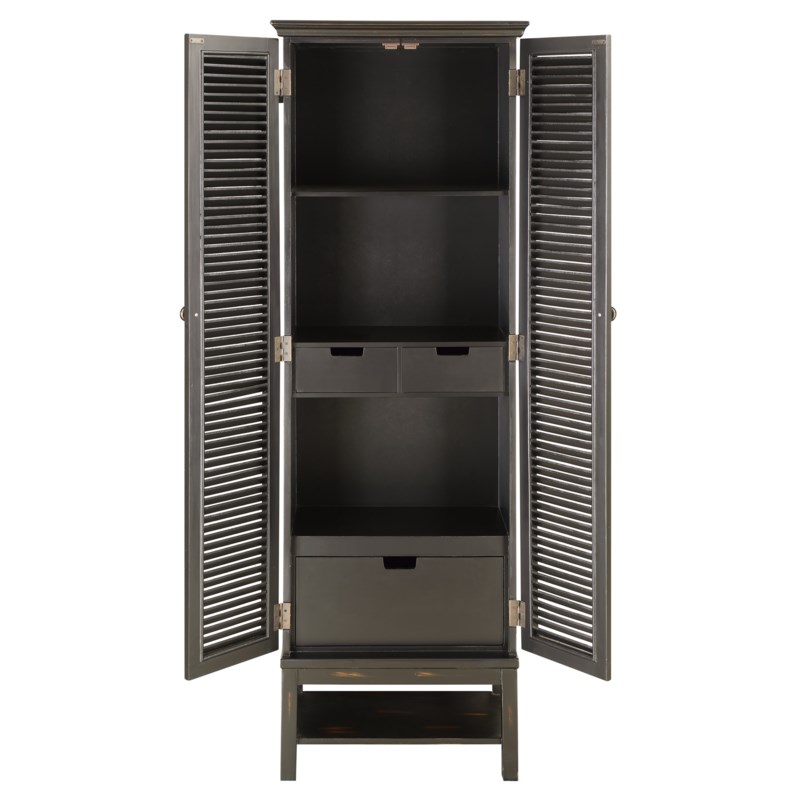 Crestview Collection Wilmington Louvered Door Tall Black