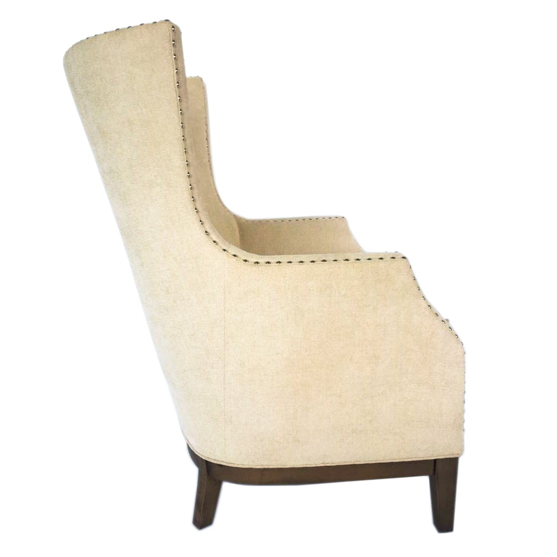 Crestview Collection Seville Upholstered Ivory Wing Chair with