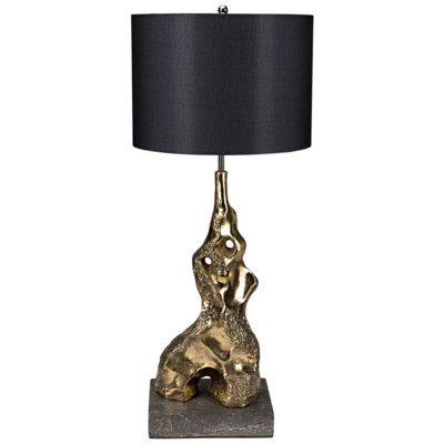 Inattentive Table Lamp with Shade, Brass