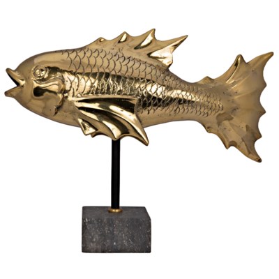 Fish On Stand, Brass