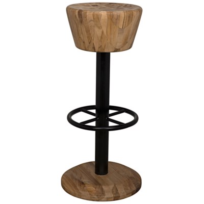 Thetis Bar Stool, Teak and Metal