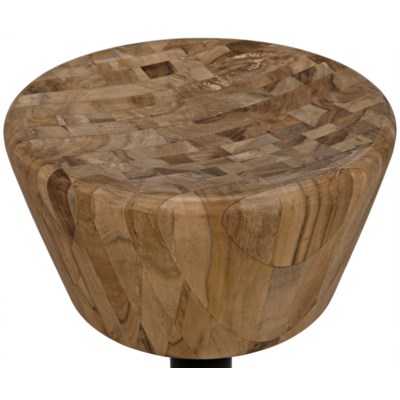 Thetis Bar Stool, Teak and Metal