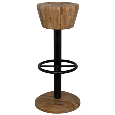 Thetis Bar Stool, Teak and Metal