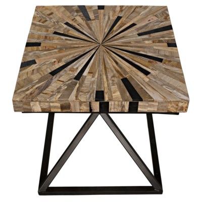 Peleus Side Table, Fossil and Metal