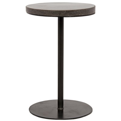 Lotus Side Table, Metal and Stone