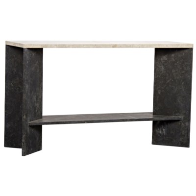 Anvil Console, Black Marble and White Marble