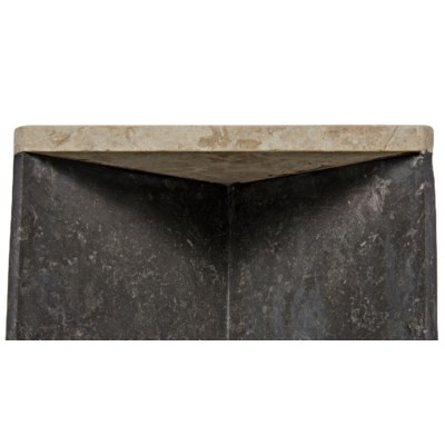 Anvil Console, Black Marble and White Marble