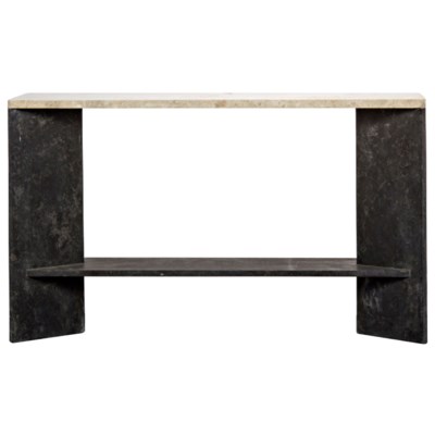 Anvil Console, Black Marble and White Marble