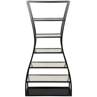 Elma Bookcase, Metal and Antique Mirror