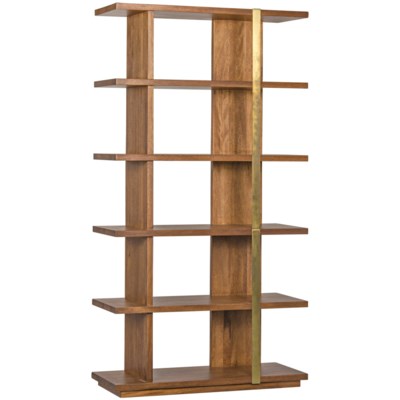 Eastman Bookcase, Dark Walnut and Antique Brass