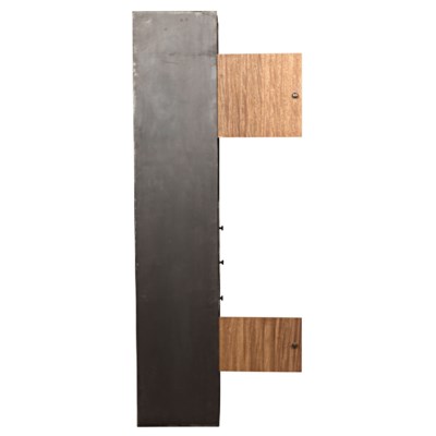 Oksana Bookcase, Dark Walnut, Metal and Walnut