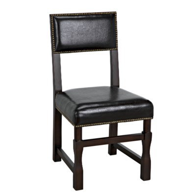 Abadon Side Chair w/Leather, Distressed Brown