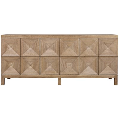 QS 3 Door Quadrant Sideboard, Washed Walnut