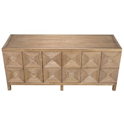 QS 3 Door Quadrant Sideboard, Washed Walnut