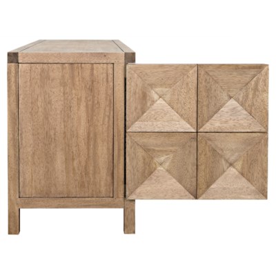 QS 3 Door Quadrant Sideboard, Washed Walnut