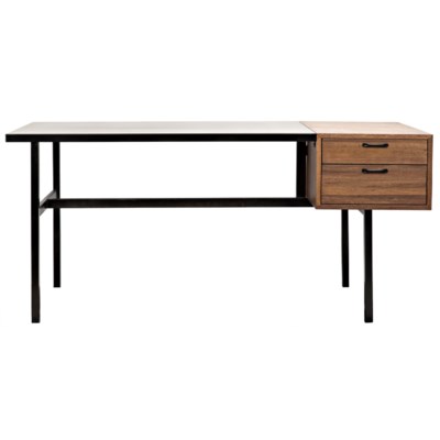 Algeron Desk, Metal and Walnut