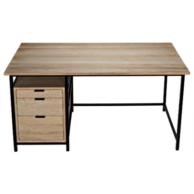 Nabucco Desk, Bleached Walnut w/Metal