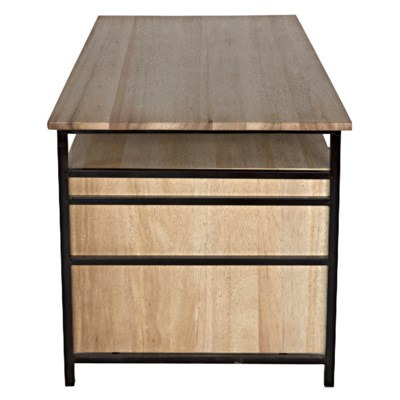 Nabucco Desk, Bleached Walnut w/Metal