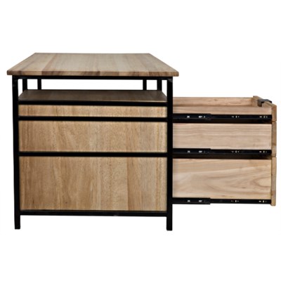 Nabucco Desk, Bleached Walnut w/Metal