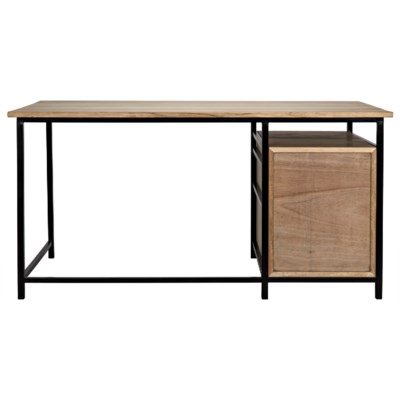 Nabucco Desk, Bleached Walnut w/Metal