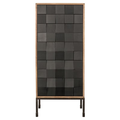 Bovery Hutch, Washed Walnut & Charcoal Finish