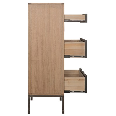 Bovery Hutch, Washed Walnut & Charcoal Finish