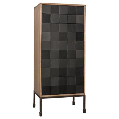Bovery Hutch, Washed Walnut & Charcoal Finish