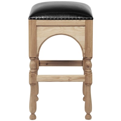 Blaine Bar Stool, Elm/Leather