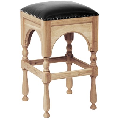 Blaine Bar Stool, Elm/Leather
