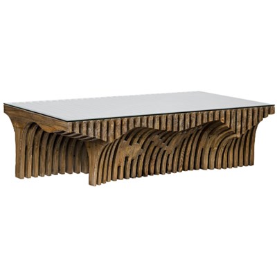 Orpheus Coffee Table, Old Elm and Glass