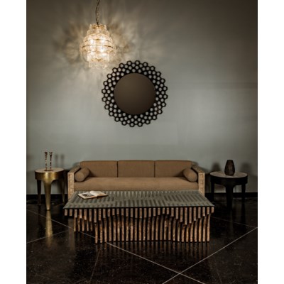 Orpheus Coffee Table, Old Elm and Glass
