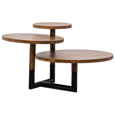 Boogie Cocktail Table, Dark Walnut, Walnut and Metal