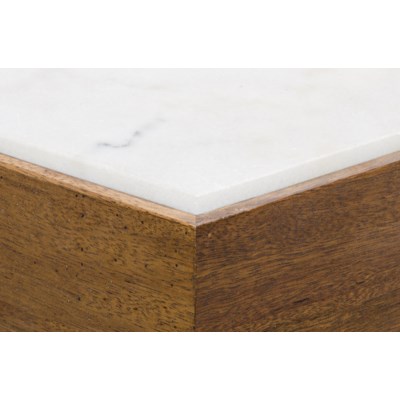 Amsterdam Coffee Table, Dark Walnut, Walnut and Quartz