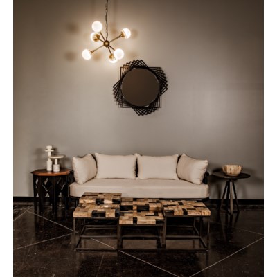 Plato Coffee Table, Metal and Fossil