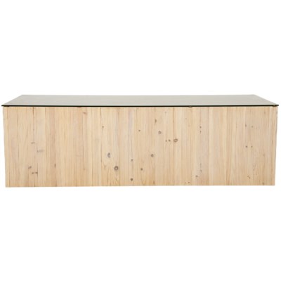 Sinking Coffee Table, Bleached with Glass Top