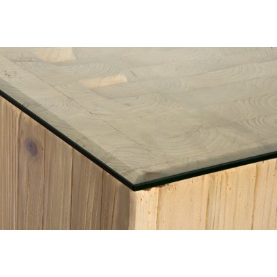Sinking Coffee Table, Bleached with Glass Top