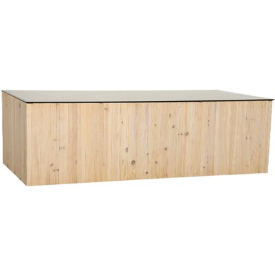 Sinking Coffee Table, Bleached with Glass Top
